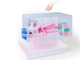 white hamster cage