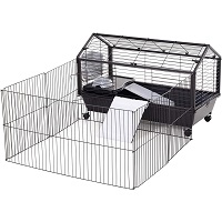 PawHut Rolling Metal Hutch Cage Summary