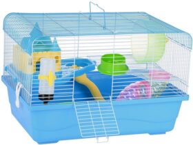 blue hamster cage