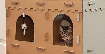 Furhaven Corrugated Cardboard Cat Castle