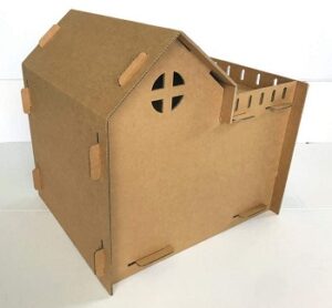 cardboard cat scratcher house