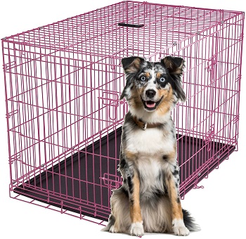 BEST FOLDING PINK DOG CAGE LARGE