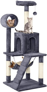 BEST WITH HAMMOCK GREY Topeakmart Grey Cat Tree