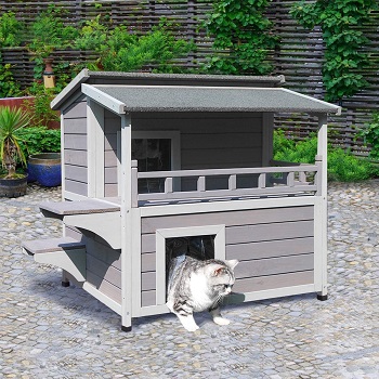 BEST WOOD OUTDOOR Aivituvin Cat Treehouse Outdoor