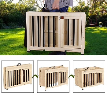 Best Folding Indoor Wooden Lovupet Wooden Foldable Pet Crate