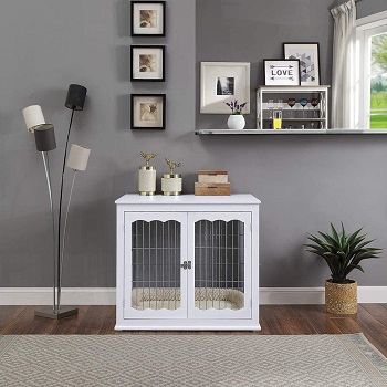 Best Furniture-Style Large Double Door Unipaws Pet Crate End Table