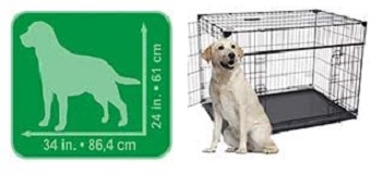 Lucky Dog 42-in Sliding Door Dog Crate