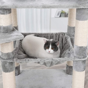 best spacious cat tree with hammock for large cats