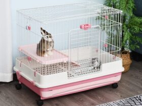 pink rabbit cage