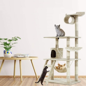 BEST TALL CAT CONDO WITH HAMMOCK