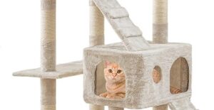Illustration of Cat Climbing Structures With Multiple Levels