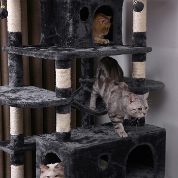 Bewishome Large Cat Tree Condo Sisal Posts