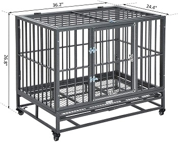 PawHut Heavy Duty Steel Dog Crate