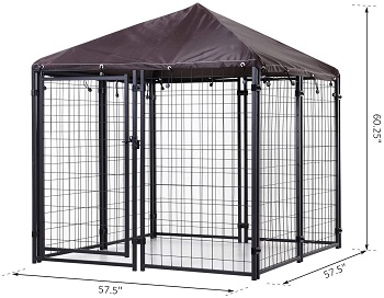 PawHut Lockable Dog House Kennel