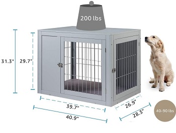 Unipaws Dog Crate End Table