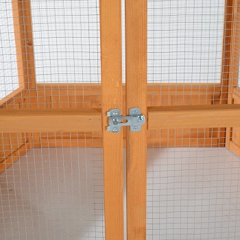 PawHut Large Wooden Hexagonal Outdoor Cage