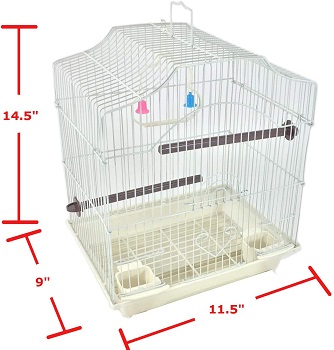 White Small Birds Parakeet Cage