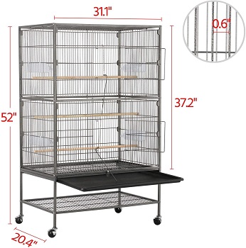 Yaheetech Wrought Iron Flight Cage