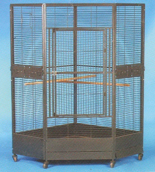 BEST ON WHEELS LARGE CORNER BIRD CAGE