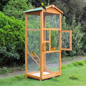 BEST PARAKEET LARGE WOODEN BIRD CAGE