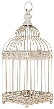 EveryDecor Antique White Bird Cage