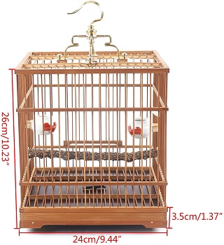 FutchToy Mini Square Wooden Bird Cage