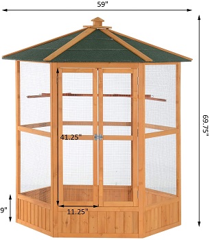 PawHut 65 Large Wooden Cage