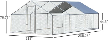 PawHut Galvanized Large Metal Aviary