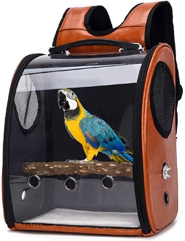 BEST ACRYLIC BIRD BACKPACK WITH PERCH