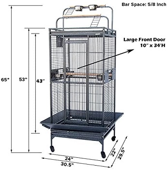 Mcage Elegant Playtop Bird Cage