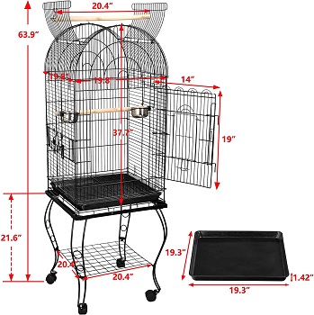 Super Deal 63-in Rolling Bird Cage