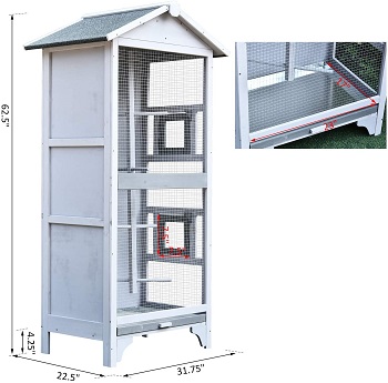 PawHut Wooden Outdoor Cage