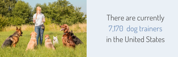 Around 7,170 dog trainers are now employed in the United States.
