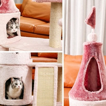 llnn pink castle cat tree