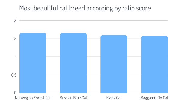 Most beautiful cat breed according by ratio score