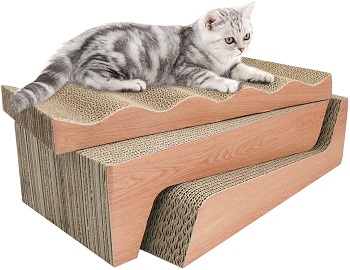 thumbnail image 2 of ComSaf Cardboard Cat Scratcher, Duck-Shaped Cat Scratch Pad, Wave 2 of 14