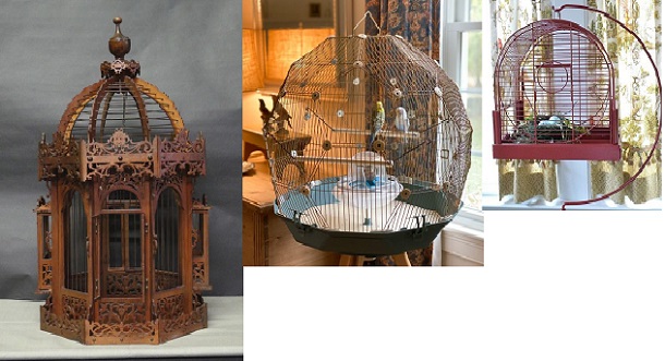 Cool bird cage shape, color, material